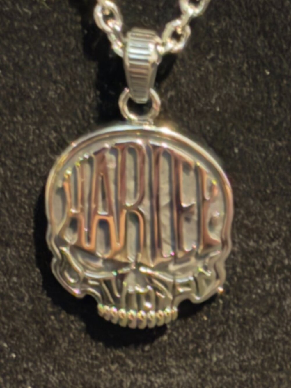 HARLEY DAVIDSON CALAVERA SKULL STAINLESS STEEL NECKLACE